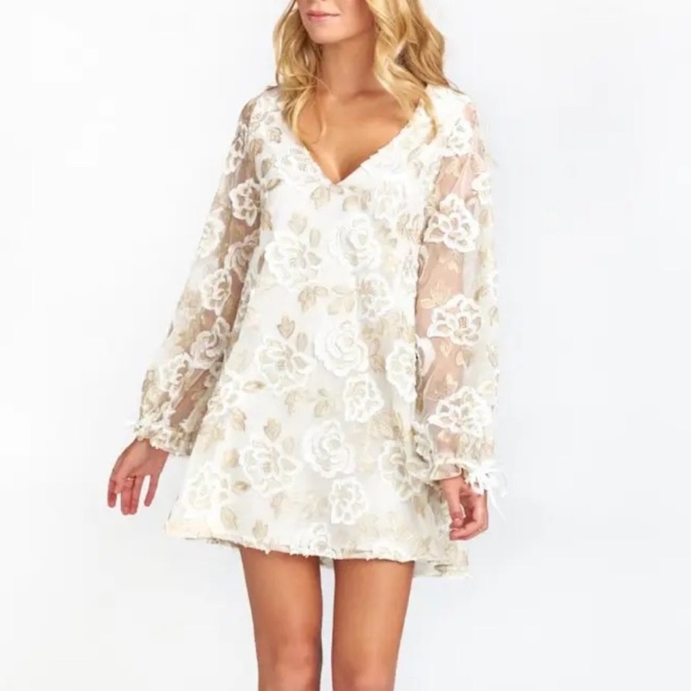 Show Me Your MuMu Webster embroidered floral lace mini dress